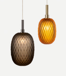 Metamorphosis glass lamp shades with amber and grey colors made in China