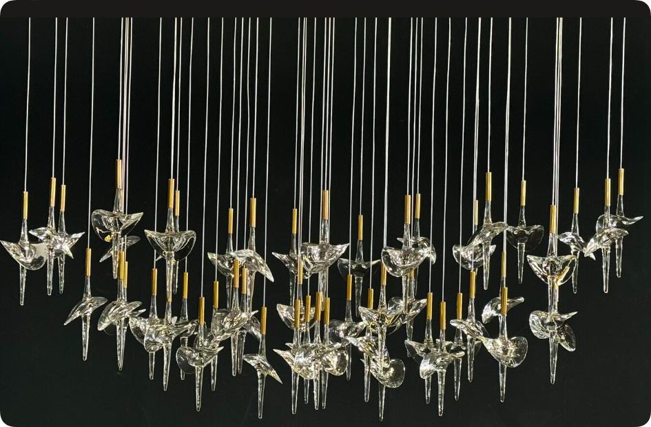 VARGOV DESIGN glass pieces shade element of decorative compositoin glass from origina China glass shade sanja factory 811